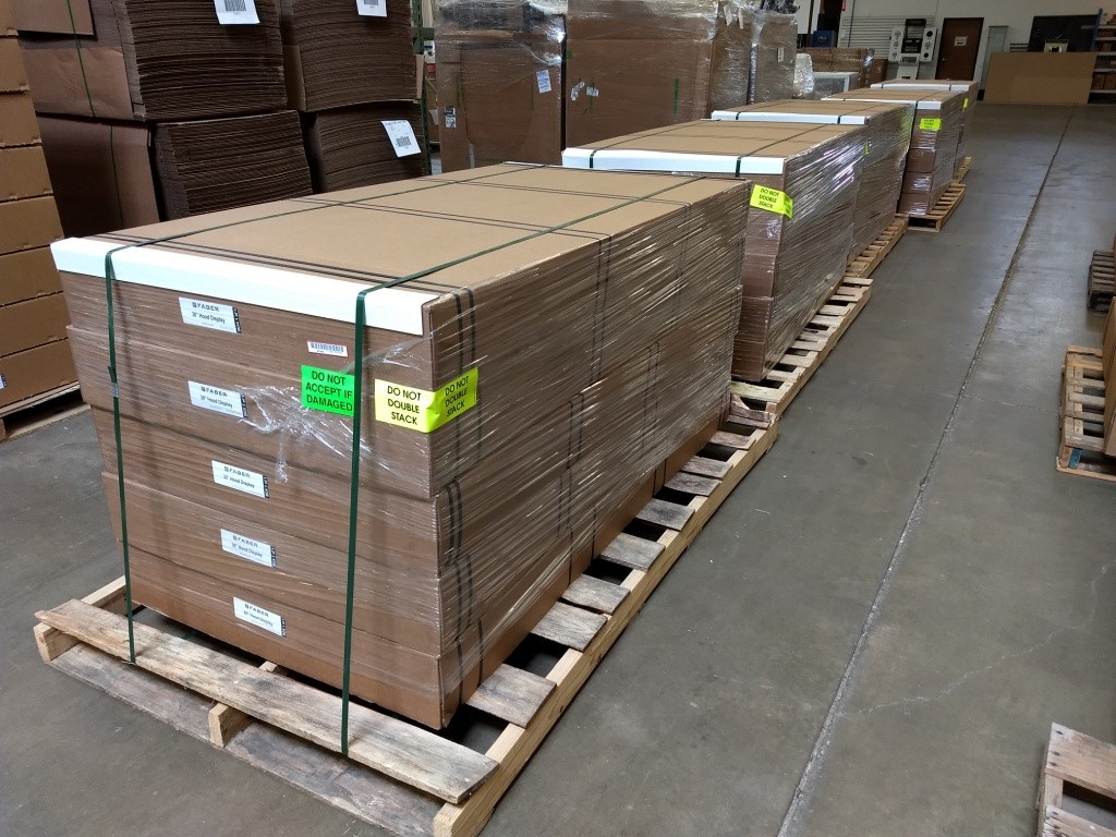Some of our larger scale displays require specialty sized excessive length pallets.